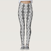 Geometrisches Muster aus weißen und grauen Sequine Leggings (Vorderseite)