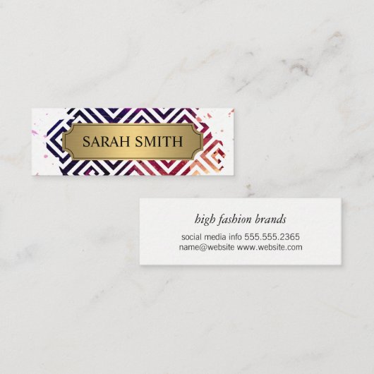 Geometrisches Muster / ausdrucksstark Mini Visitenkarte (Vorne/Hinten)