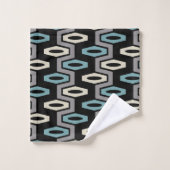 geometrisches Muster Badhandtuch Set (Waschlappen)
