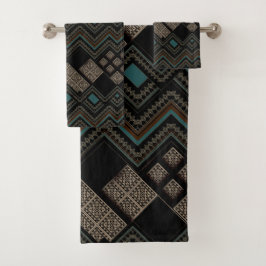 Geometrisches Muster Badhandtuch Set