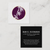 Geometrisches Muster | Bamboo-Symbol Quadratische Visitenkarte (Vorne/Hinten)