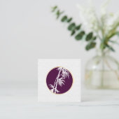 Geometrisches Muster | Bamboo-Symbol Quadratische Visitenkarte (Stehend Vorderseite)