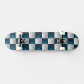 Geometrisches Muster blaues Silberskateboard Skateboard (Horizontal)