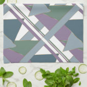 Geometrisches Muster blaues violettes Grün Geschirrtuch (Gefaltet)