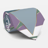 Geometrisches Muster blaues violettes Grün Krawatte (Gerollt)