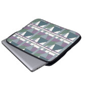 Geometrisches Muster blaues violettes Grün Laptopschutzhülle (Vorne Knopf)