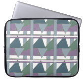 Geometrisches Muster blaues violettes Grün Laptopschutzhülle (Vorderseite)