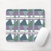 Geometrisches Muster blaues violettes Grün Mousepad (Mit Mouse)