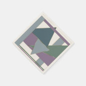 Geometrisches Muster blaues violettes Grün Serviette (Ecke)