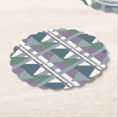 Geometrisches Muster blaues violettes Grün Untersetzer (angewinkelt)