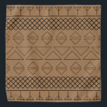 Geometrisches Muster, braunes Blatt Halstuch<br><div class="desc">Braun geometrisches Muster Bandana. Schwarzer Druck auf braunem Hintergrund.</div>