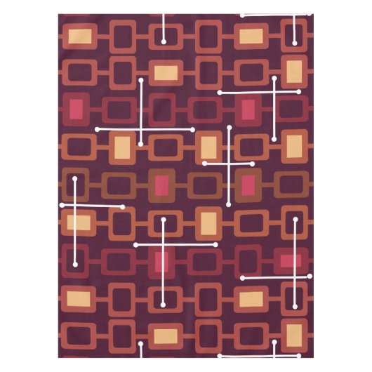 Geometrisches Muster-Burgundy des Retro-Modells de Tischdecke (Vorderseite)