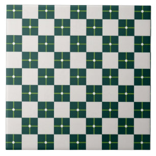 Geometrisches Muster dekorativ grün groß Fliese