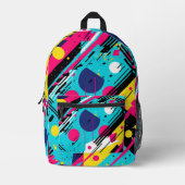 Geometrisches Muster der 80er Jahre Bedruckter Rucksack (Vorderseite)