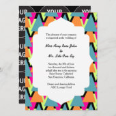 Geometrisches Muster der 80er Jahre Einladung (Vorne/Hinten)