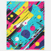 Geometrisches Muster der 80er Jahre Fleecedecke (Vorderseite)