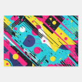 Geometrisches Muster der 80er Jahre Geschenkpapier Set (Vorderseite 2)