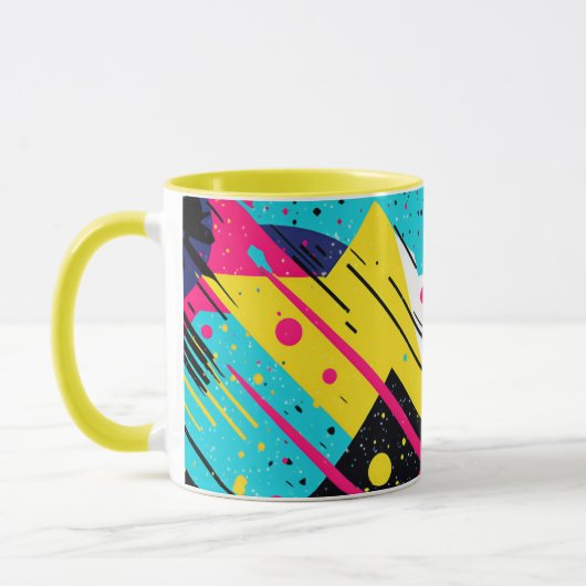Geometrisches Muster der 80er Jahre Tasse (Links)
