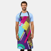 Geometrisches Muster der 90er Jahre, 90er Lila ros Schürze (Getragen)