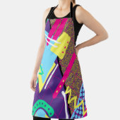 Geometrisches Muster der 90er Jahre, 90er Lila ros Schürze (InSitu)