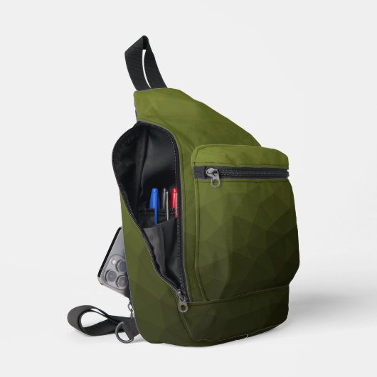 geometrisches Muster der Artengrüngefälle Crossbody Bag (Offen)