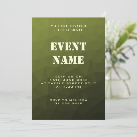 geometrisches Muster der Artenrochen Einladung (Stehend Vorderseite)