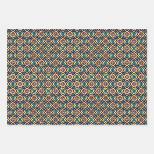Geometrisches Muster der Azteken Geschenkpapier Set (Vorderseite 3)