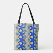 geometrisches Muster der blauen Starfish Tasche (Rückseite)