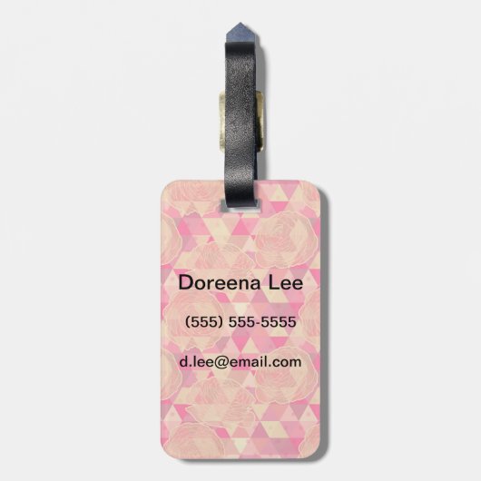 Geometrisches Muster der Blume Gepäckanhänger (Rückseite vertikal)