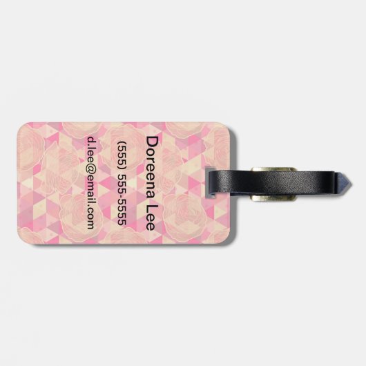Geometrisches Muster der Blume Gepäckanhänger (Rückseite horizontal)