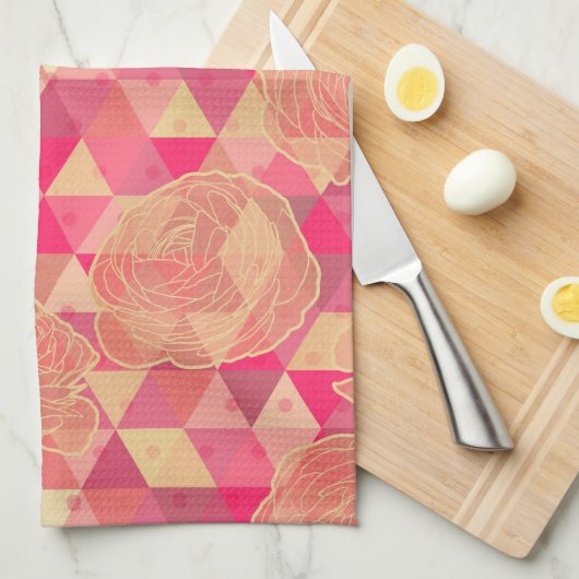 Geometrisches Muster der Blume Geschirrtuch (Viertel Falte)