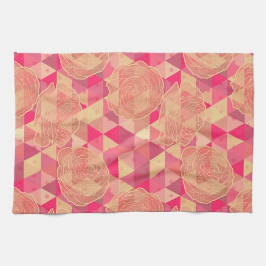 Geometrisches Muster der Blume Geschirrtuch (Horizontal)