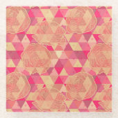Geometrisches Muster der Blume Glasuntersetzer (Vorderseite)