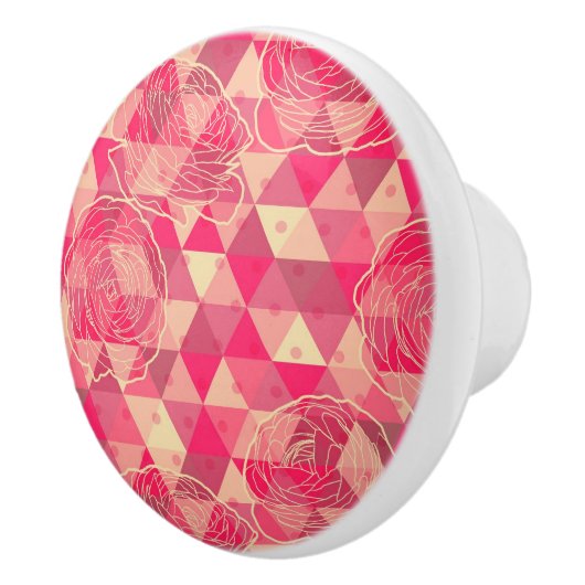 Geometrisches Muster der Blume Keramikknauf (Rechts)