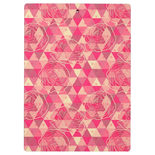 Geometrisches Muster der Blume Klemmbrett (Rückseite)