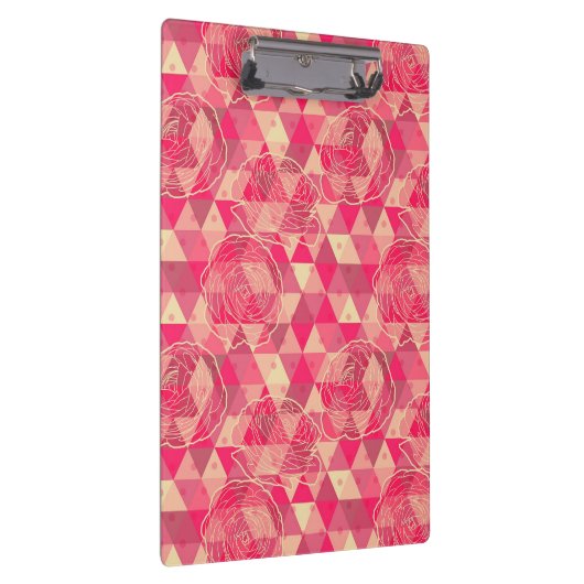 Geometrisches Muster der Blume Klemmbrett (Rechts)