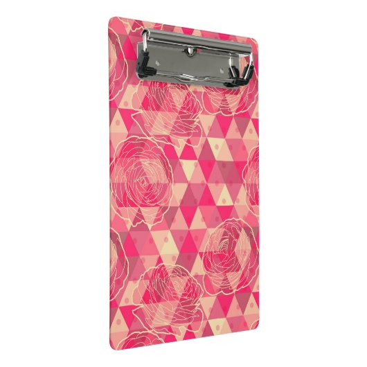 Geometrisches Muster der Blume Mini Klemmbrett (Schrägansicht)