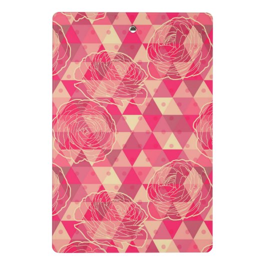 Geometrisches Muster der Blume Mini Klemmbrett (Rückseite)