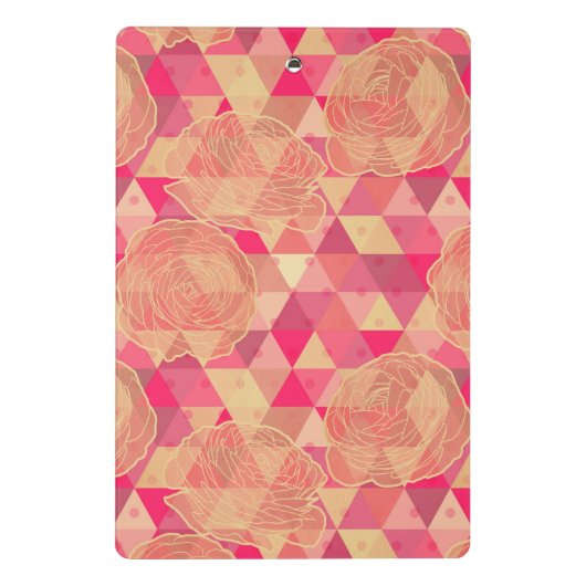 Geometrisches Muster der Blume Mini Klemmbrett (Rückseite)