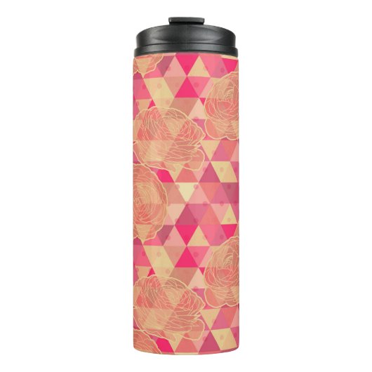 Geometrisches Muster der Blume Thermosbecher (Vorderseite)