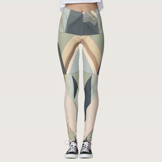 geometrisches Muster der Deko der Erdtonkunst Leggings (Vorderseite)