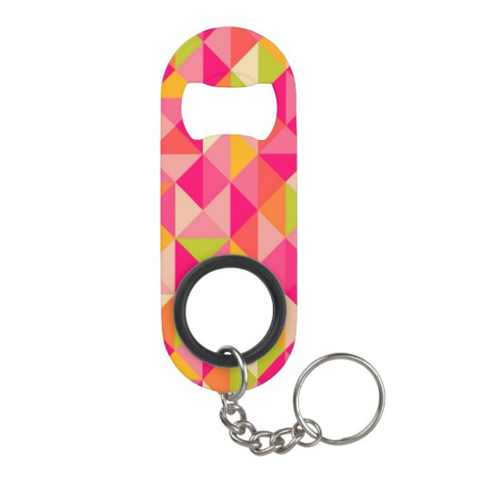 Geometrisches Muster der Dreiecke Schlüsselanhänger Flaschenöffner (Rückseite)