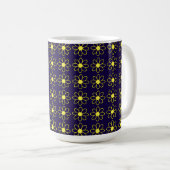 Geometrisches Muster der Gelben Daisy-Blume Kaffeetasse (VorderseiteRechts)