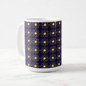Geometrisches Muster der Gelben Daisy-Blume Kaffeetasse (Vorderseite Links)