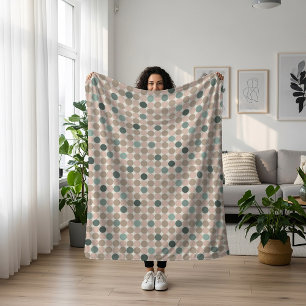 Geometrisches Muster der grünen und rosa Polka-Pun Sherpadecke