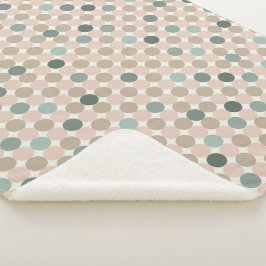 Geometrisches Muster der grünen und rosa Polka-Pun Sherpadecke
