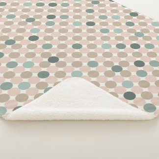 Geometrisches Muster der grünen und rosa Polka-Pun Sherpadecke