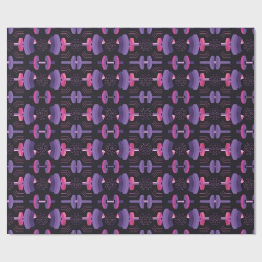 Geometrisches Muster der Gym-Ausrüstung Geschenkpapier (Flach)