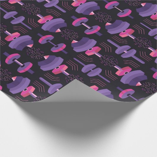 Geometrisches Muster der Gym-Ausrüstung Geschenkpapier (Ecke)