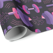 Geometrisches Muster der Gym-Ausrüstung Geschenkpapier (Rolleneckpunkt)